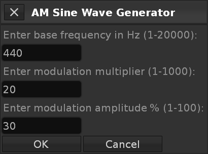AM Sine Wave Generator
