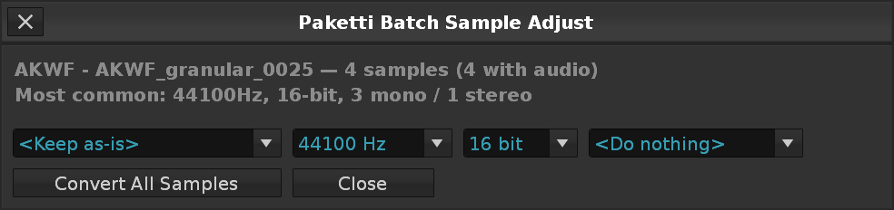 Batch Sample Adjust