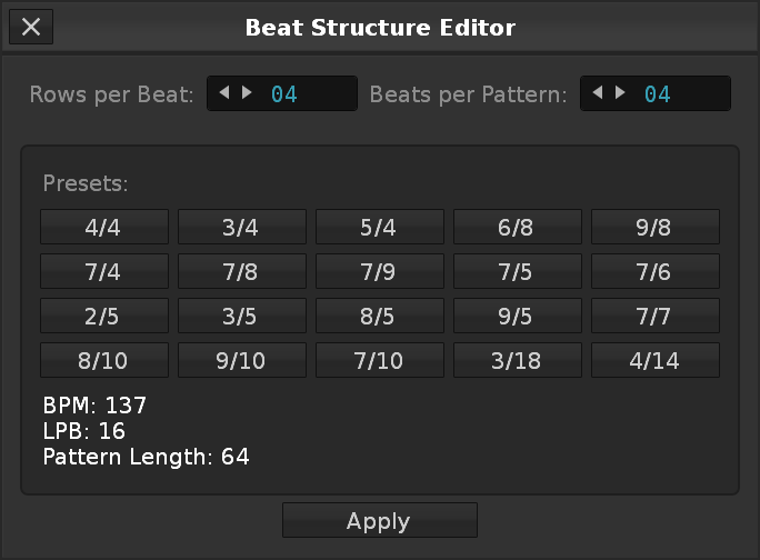 Beat Structure Editor