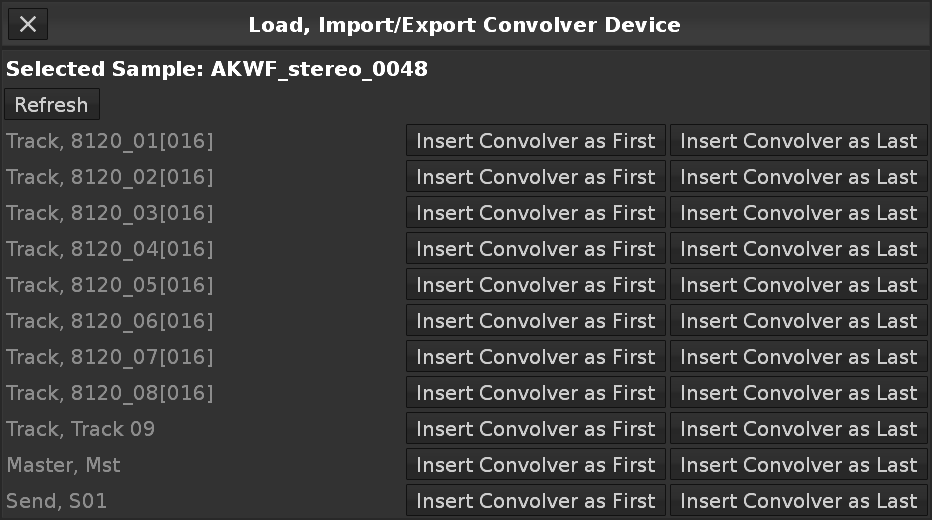 Convolver Dialog