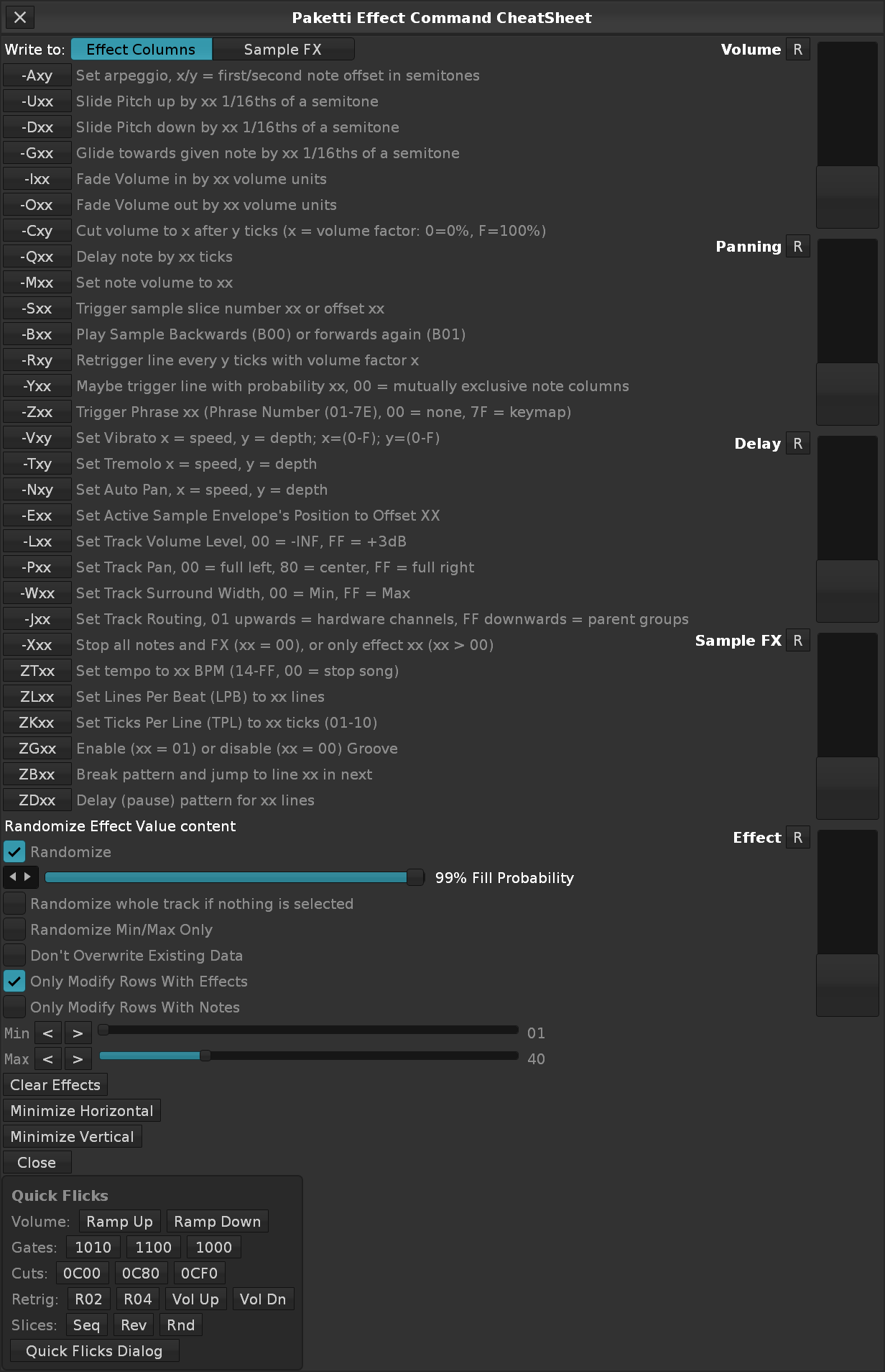 Effect Column CheatSheet