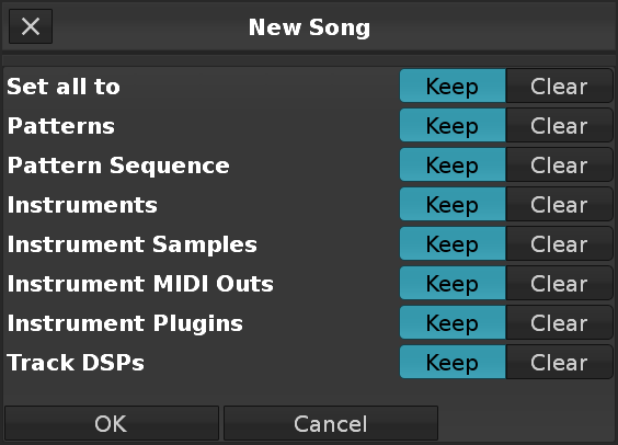 New Song Dialog