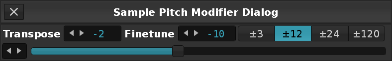 Sample Pitch Modifier Dialog