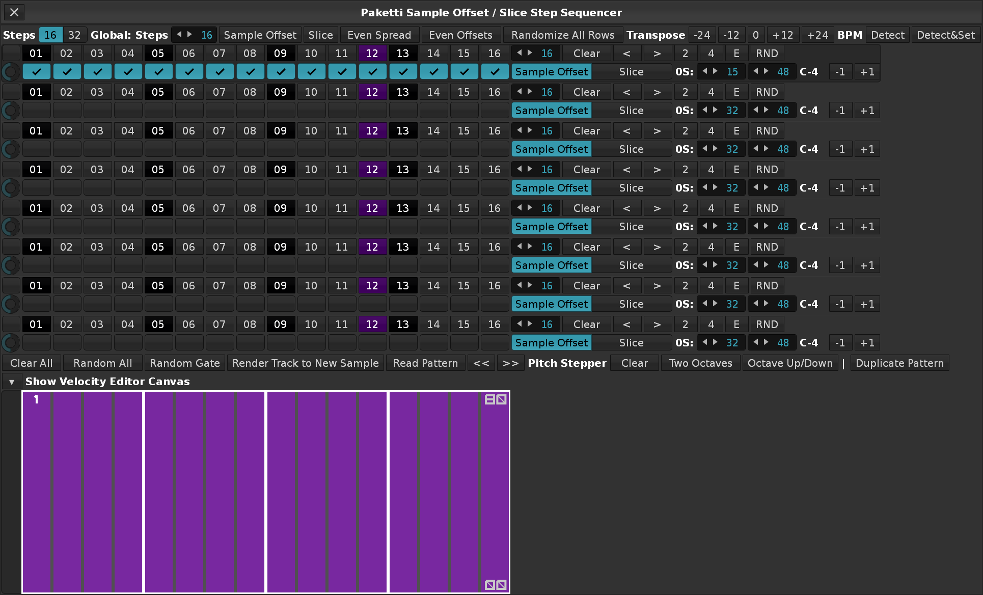 Sample Offset Slice Step Sequencer