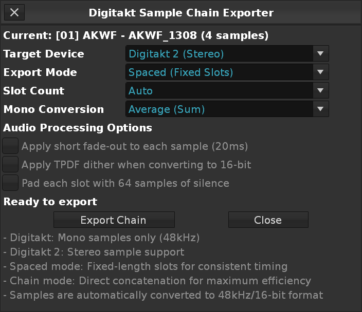 Digitakt Sample Chain