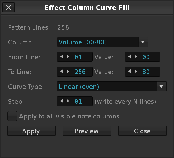 Effect Column Curve Fill