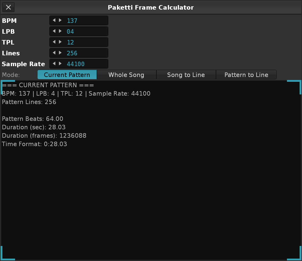 Frame Calculator