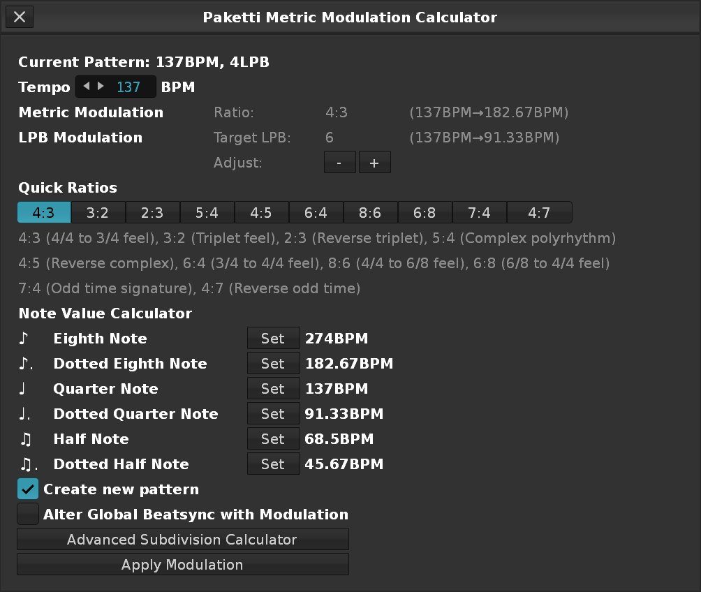 Metric Modulation