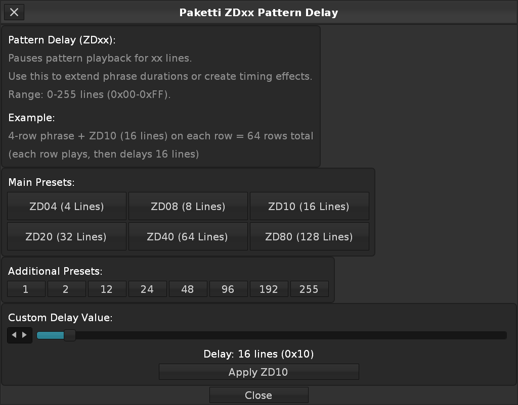 ZDxx Pattern Delay